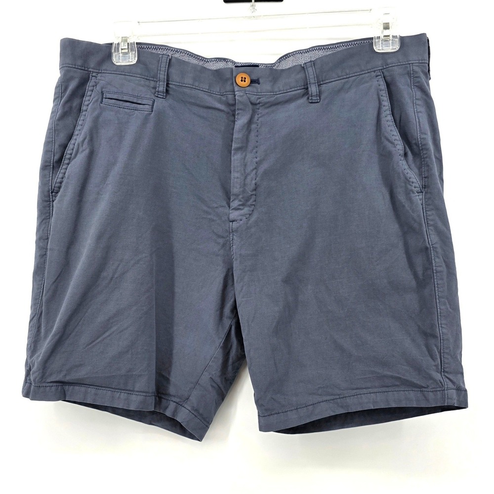 Johnnie-O Mens Slate Blue Grey Pima Cotton Blend Chino Shorts Size 36 Golf - Picture 2 of 7